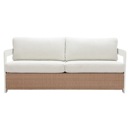 73" White Polypropylene Sofa