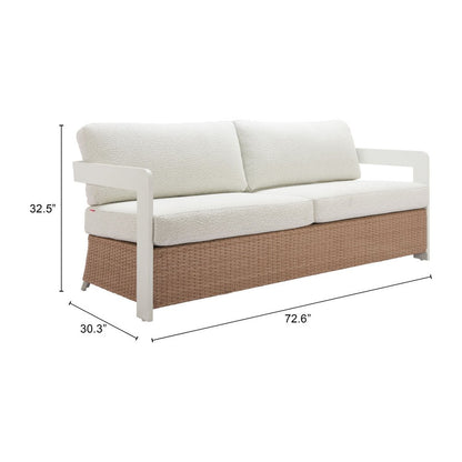 73" White Polypropylene Sofa