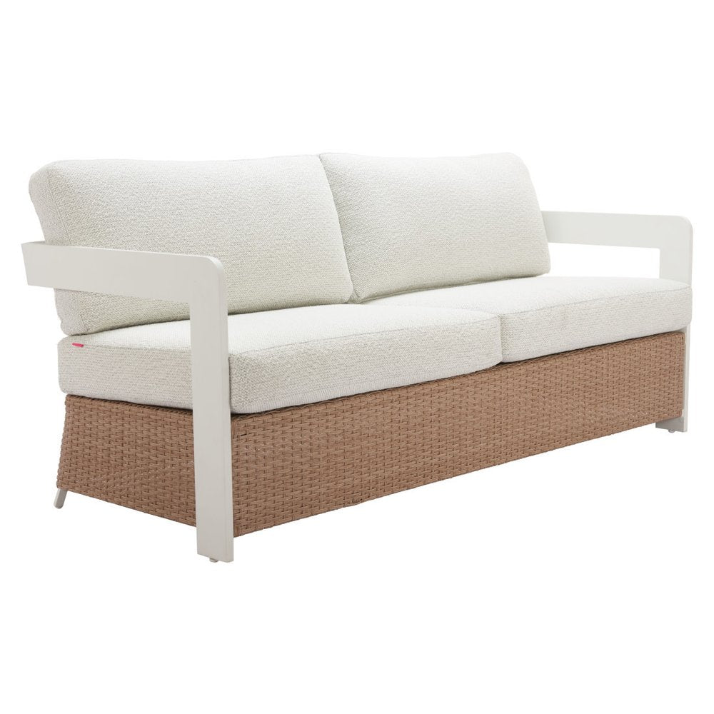73" White Polypropylene Sofa