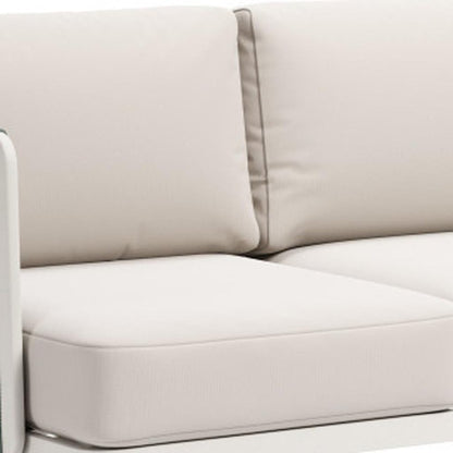 74" White Fabric Sofa