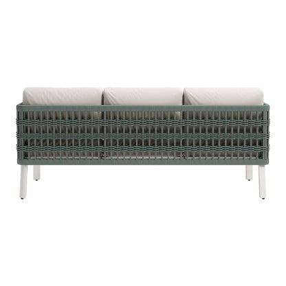 74" White Fabric Sofa