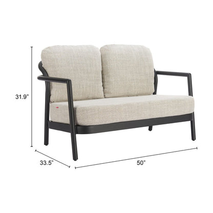 50" Beige Polypropylene Sofa