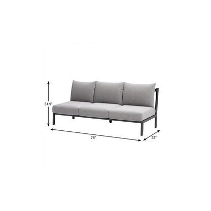 78" Gray Polypropylene Sofa