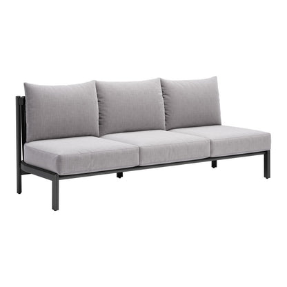 78" Gray Polypropylene Sofa