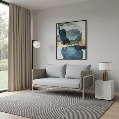59" Gray Polypropylene Sofa
