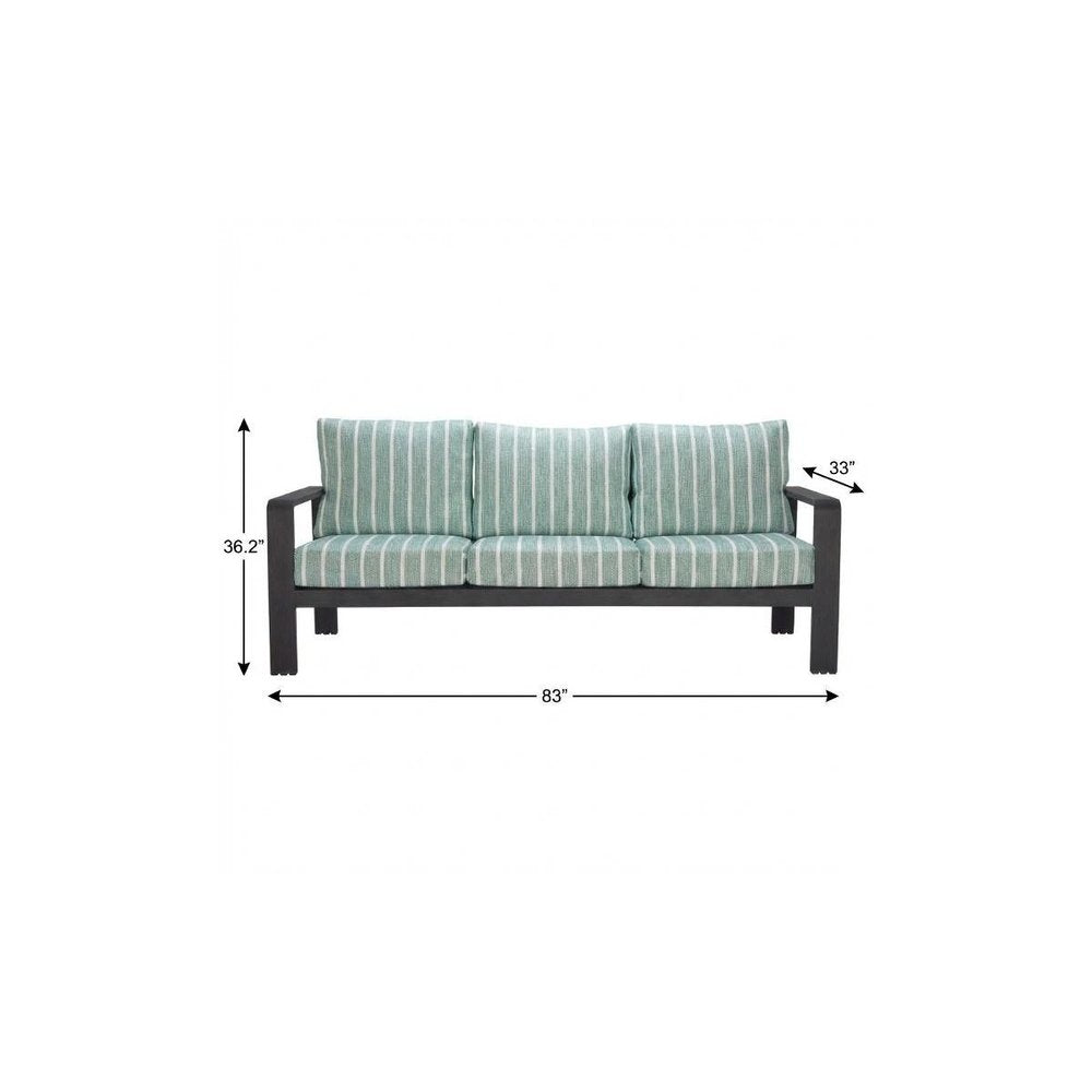 83" Green Polypropylene Sofa