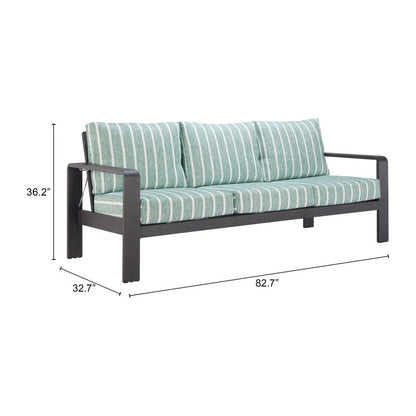 83" Green Polypropylene Sofa