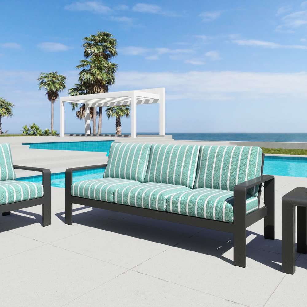 83" Green Polypropylene Sofa