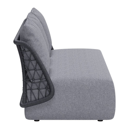 76" Gray Polypropylene Sofa