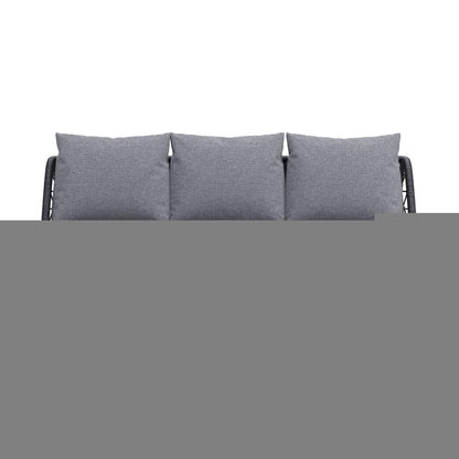 76" Gray Polypropylene Sofa