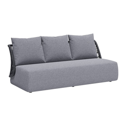 76" Gray Polypropylene Sofa