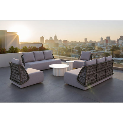 76" Gray Polypropylene Sofa