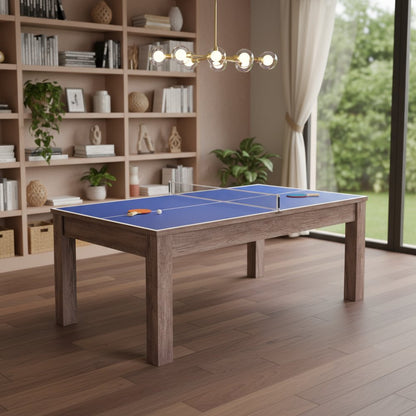 85" Brown Convertible Game And Dining Table