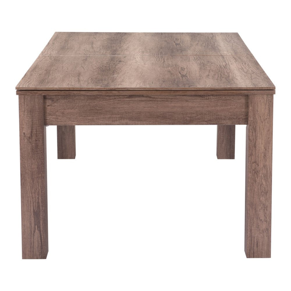 85" Brown Convertible Game And Dining Table