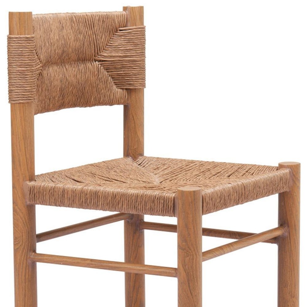 Set of Two Natural Aluminum Open Back Dining Side Chairs