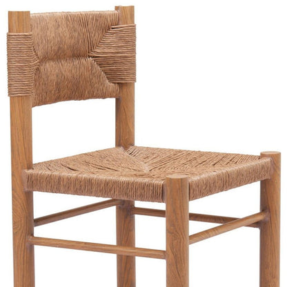 Set of Two Natural Aluminum Open Back Dining Side Chairs