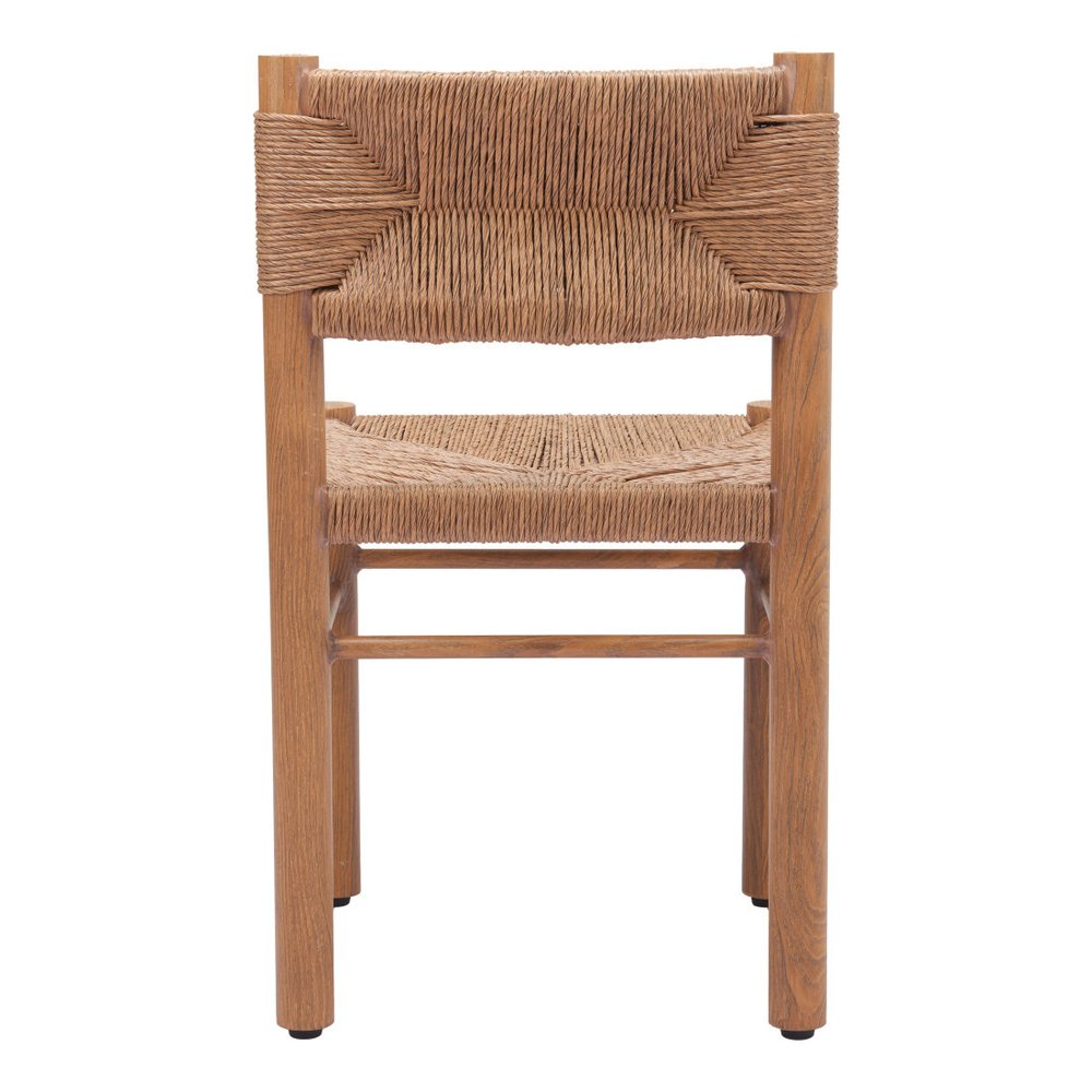 Set of Two Natural Aluminum Open Back Dining Side Chairs