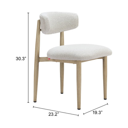 White and Brown Olefin Curved Back Dining Side Chair