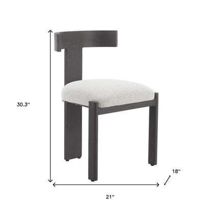 Beige and Black Olefin Open Back Dining Side Chair