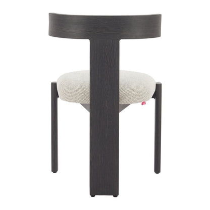 Beige and Black Olefin Open Back Dining Side Chair