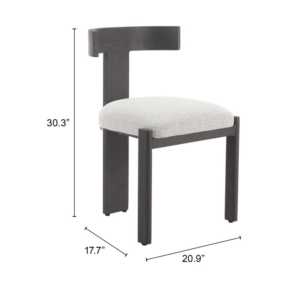 Beige and Black Olefin Open Back Dining Side Chair
