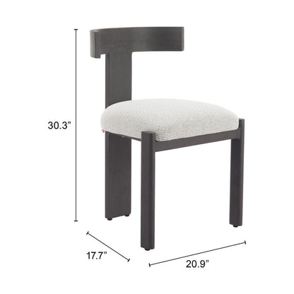 Beige and Black Olefin Open Back Dining Side Chair