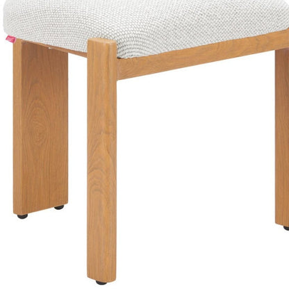 Beige and Natural Olefin Open Back Dining Side Chair