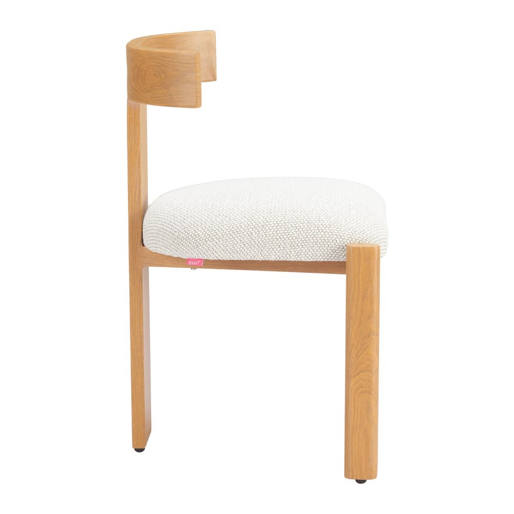Beige and Natural Olefin Open Back Dining Side Chair