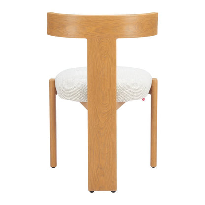 Beige and Natural Olefin Open Back Dining Side Chair