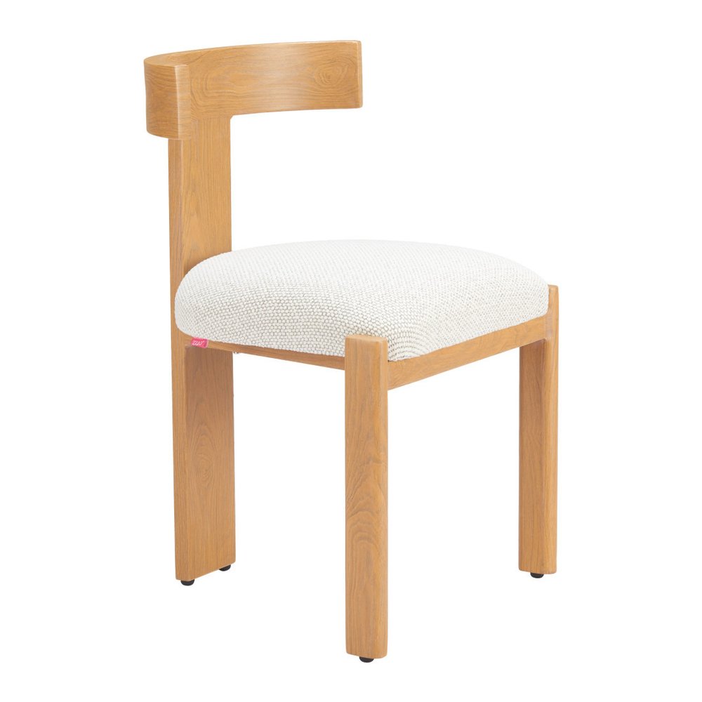 Beige and Natural Olefin Open Back Dining Side Chair