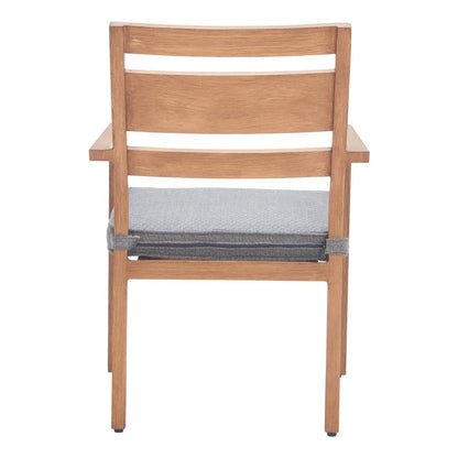 Set of Two Natural Slipcovered Slat Back Dining Arm Chairs