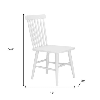 Set of Two White Aluminum Slat Back Dining Side Chairs