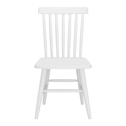 Set of Two White Aluminum Slat Back Dining Side Chairs