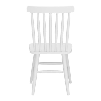 Set of Two White Aluminum Slat Back Dining Side Chairs