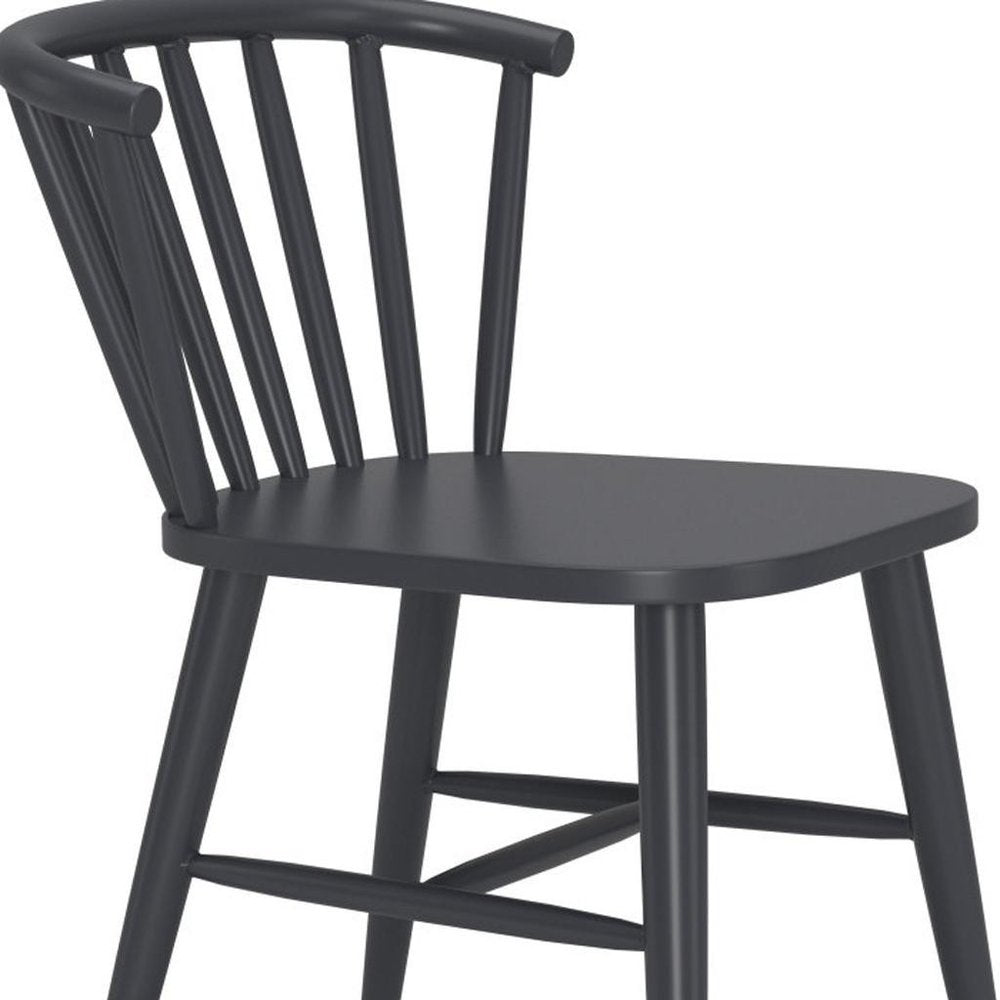 Black Aluminum Slat Back Dining Side Chair