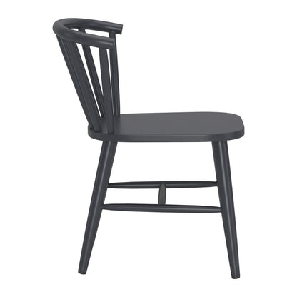 Black Aluminum Slat Back Dining Side Chair