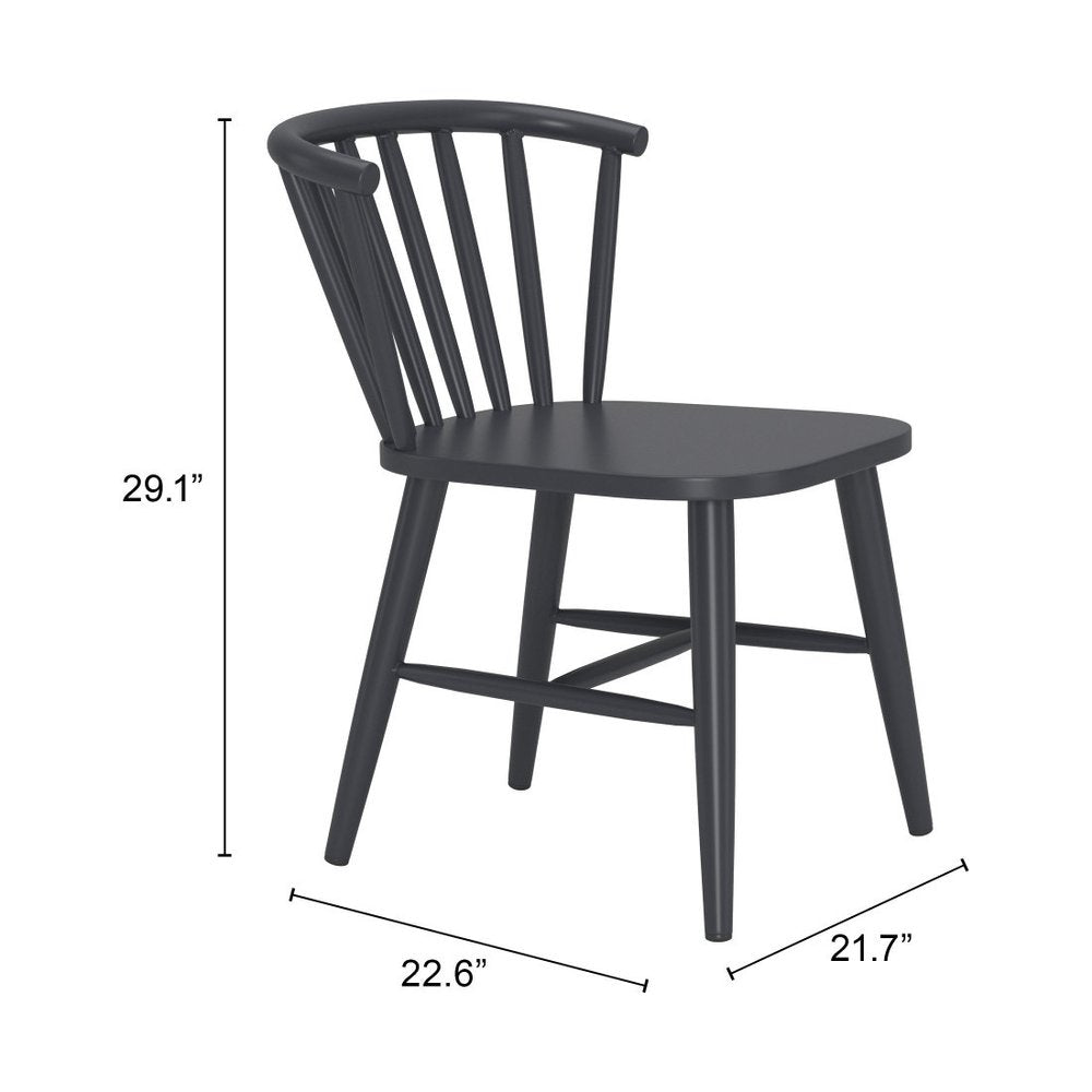 Black Aluminum Slat Back Dining Side Chair