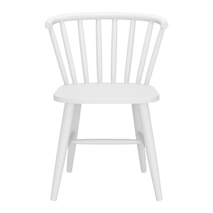 White Aluminum Slat Back Dining Side Chair