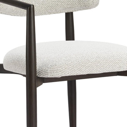 White and Black Open Back Dining Arm Chair