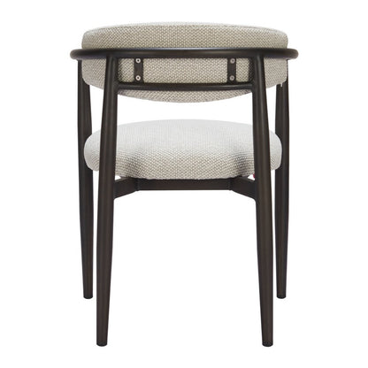 White and Black Open Back Dining Arm Chair