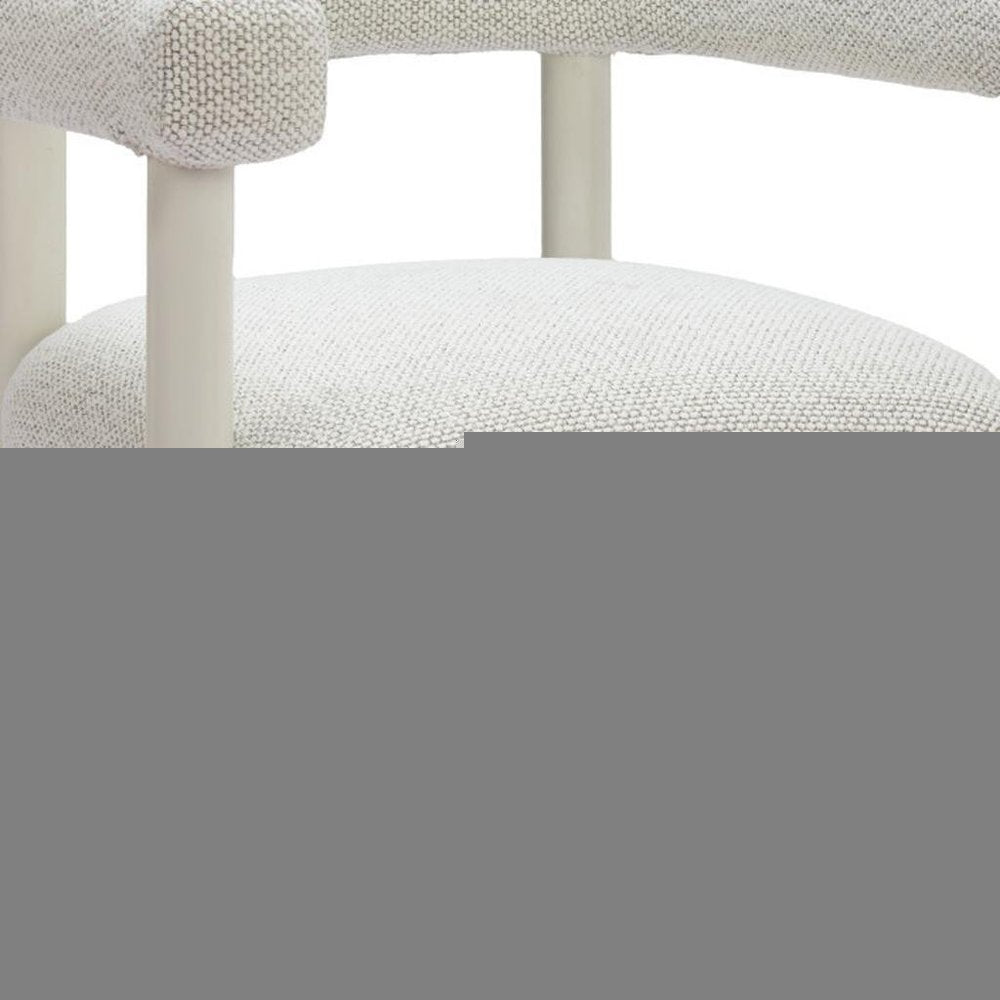 Set of Two White Open Back Dining Arm Chairs
