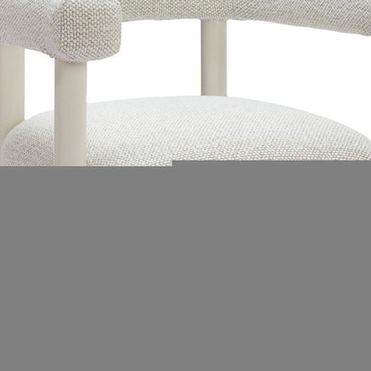 Set of Two White Open Back Dining Arm Chairs