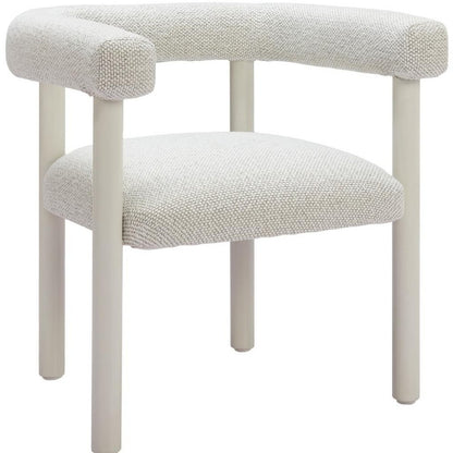 Set of Two White Open Back Dining Arm Chairs