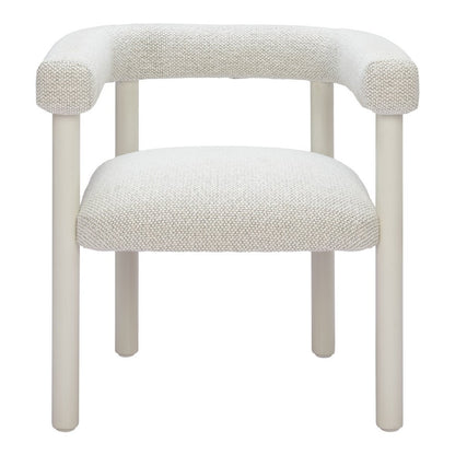 Set of Two White Open Back Dining Arm Chairs