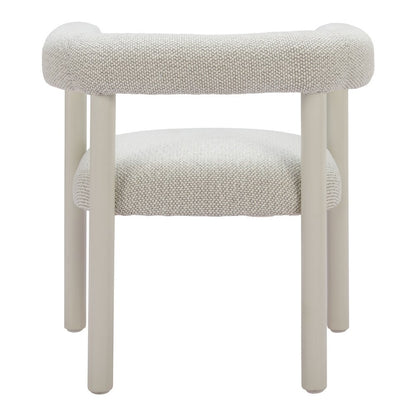 Set of Two White Open Back Dining Arm Chairs