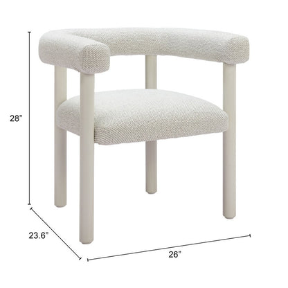 Set of Two White Open Back Dining Arm Chairs