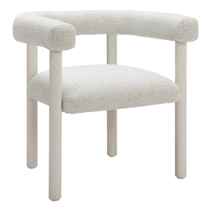 Set of Two White Open Back Dining Arm Chairs