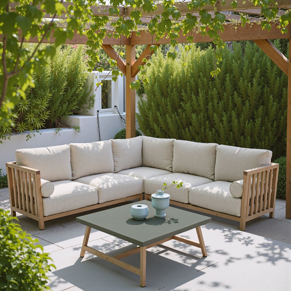 36" Gray Concrete Outdoor Coffee Table