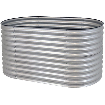 32" X 63" Silver Metal Oval Raised Garden Bed