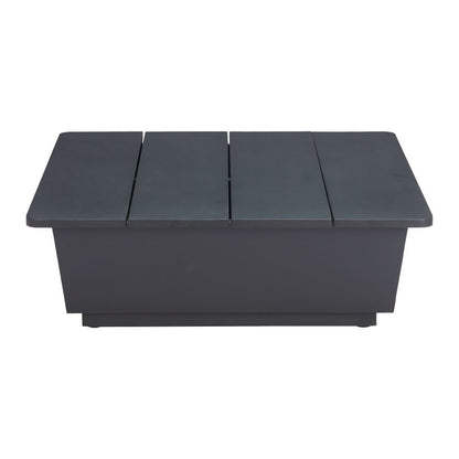 32" Gray Aluminum Square Outdoor Coffee Table